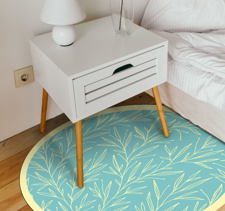 Tapis vinyle fleurs et plantes motif rond botanique - TenStickers