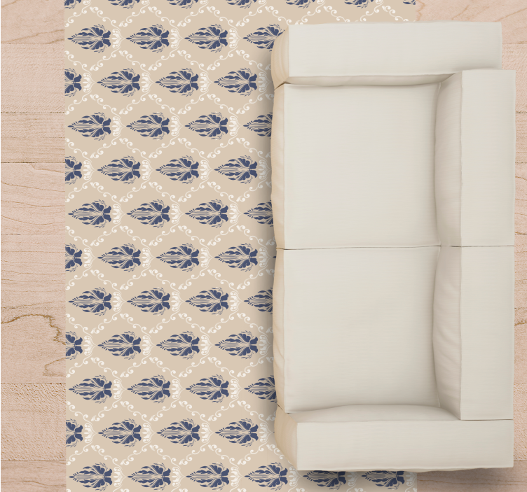 Tapis vinyle salon motifs floraux délicats - TenStickers