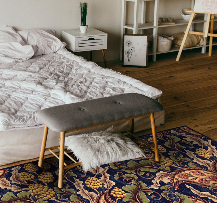 Tapis vinyle fleurs et plantes ornementation florale - TenStickers