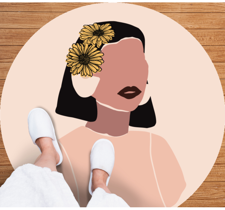Tapis vinyle fleurs et plantes portrait floral - TenStickers
