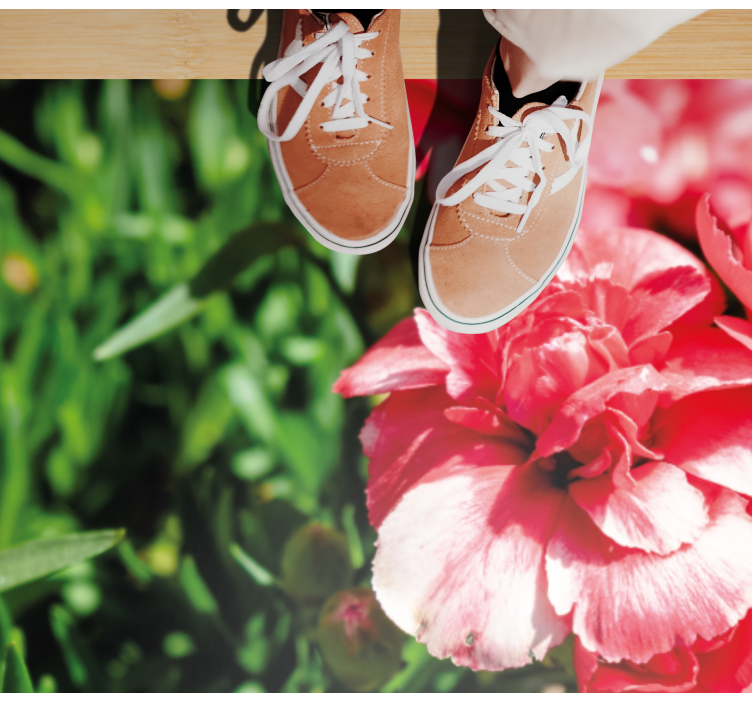 Tapis vinyle fleurs et plantes roses et végétation - TenStickers