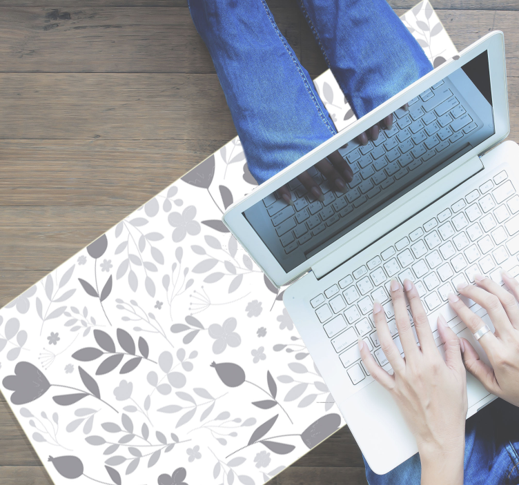 Tapis vinyle fleurs et plantes silhouette florale - TenStickers