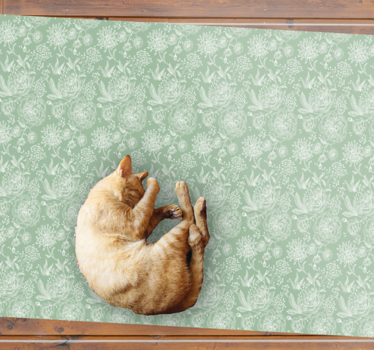 Tapis vinyle fleurs et plantes surface d'élégance florale - TenStickers