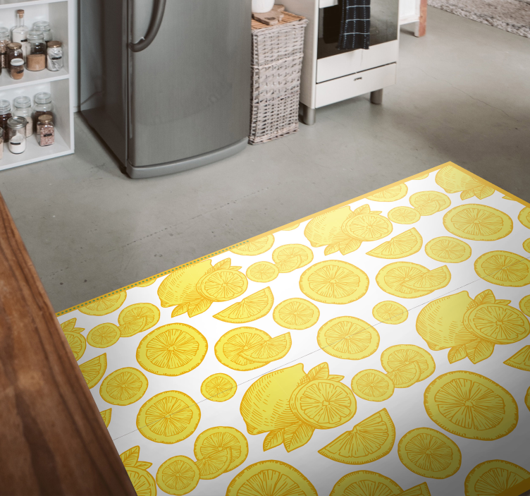 Tapis vinyle cuisine tranches de citron frais - TenStickers