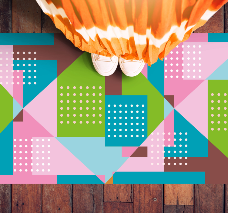 Tapis vinyle géométrique fusion de formes géométriques - TenStickers