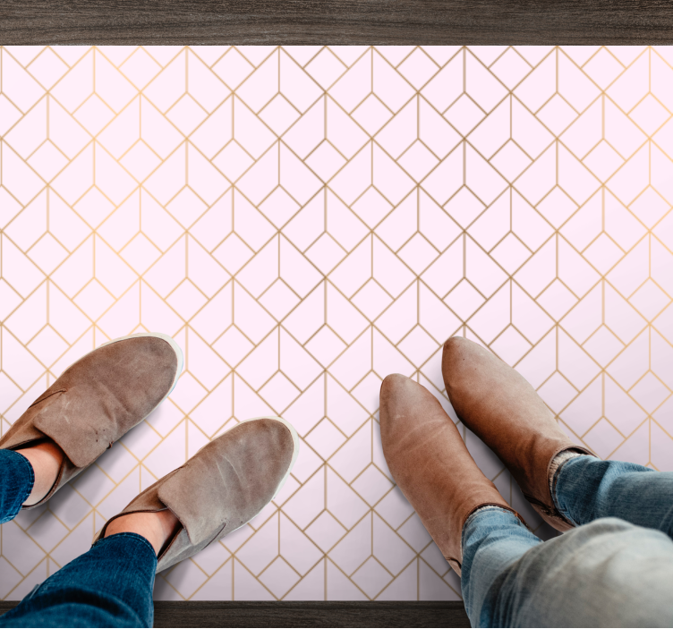 Tapis vinyle géométrique motif de cubes - TenStickers