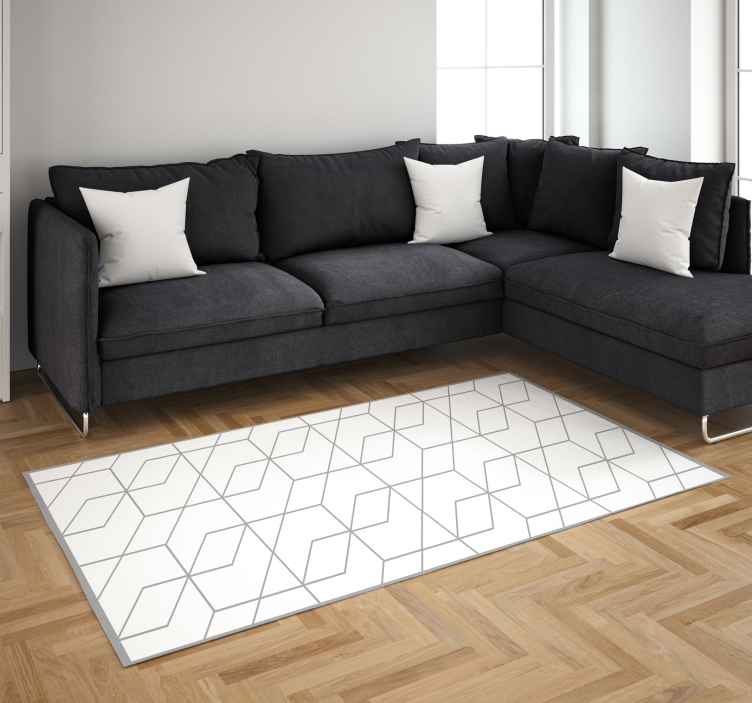 Tapis vinyle géométrique motif en zigzag - TenStickers