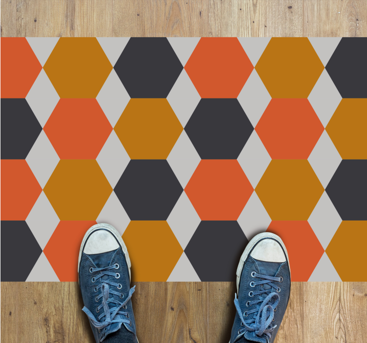 Tapis vinyles géométriques motif hexagonal - TenStickers