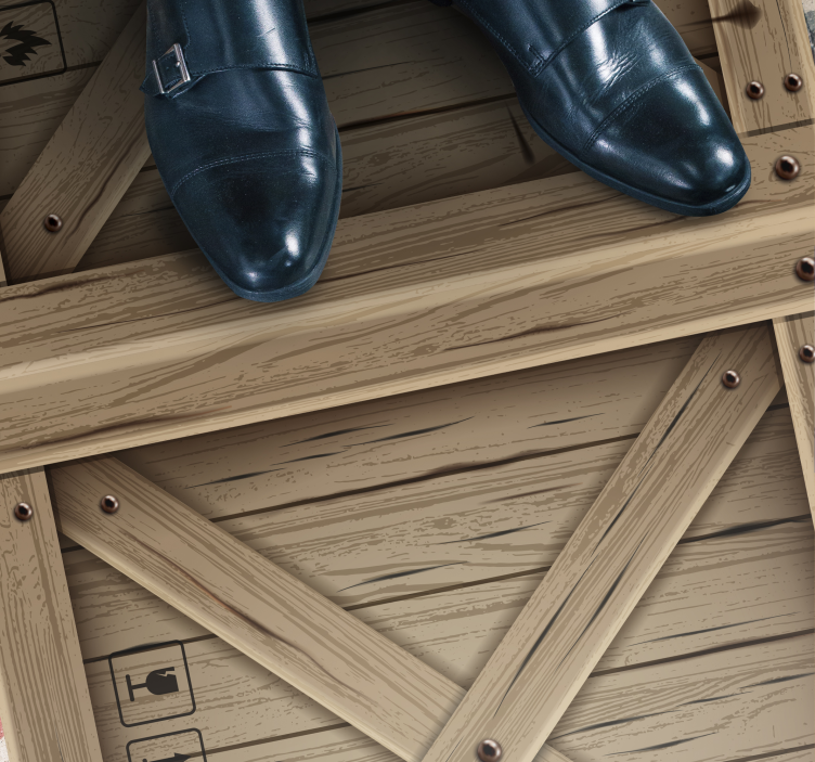 Tapis vinyle imitation parquet illusion de caisse en bois - TenStickers