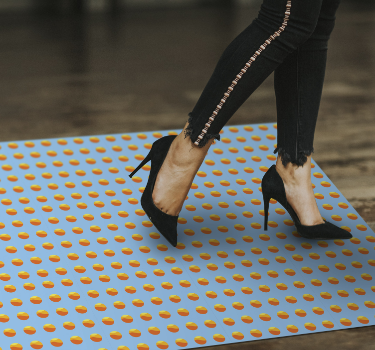 Tapis vinyle imitation parquet motif oranges ensoleillées - TenStickers