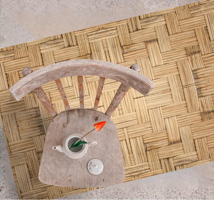 Tapis vinyle salon style de tissage en bambou - TenStickers