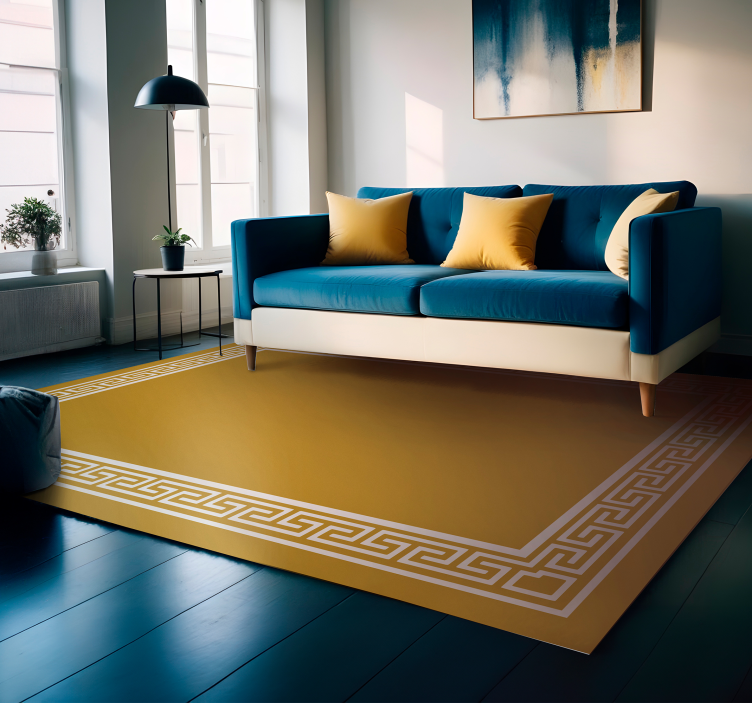 Tapis vinyle jaune la conception grecque - TenStickers