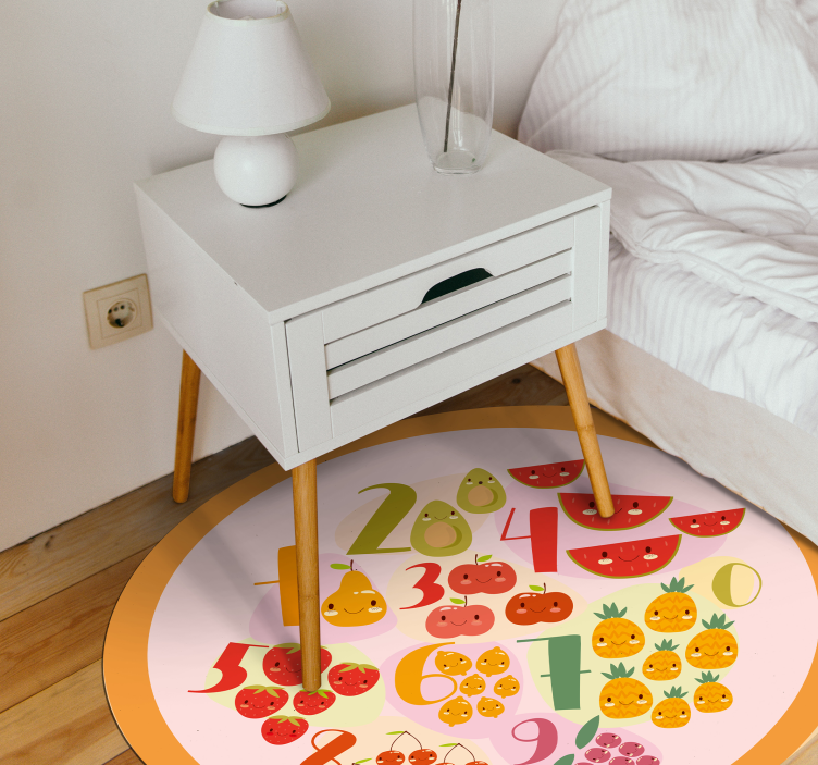 Tapis vinyle jeux cercle de comptage fruité - TenStickers