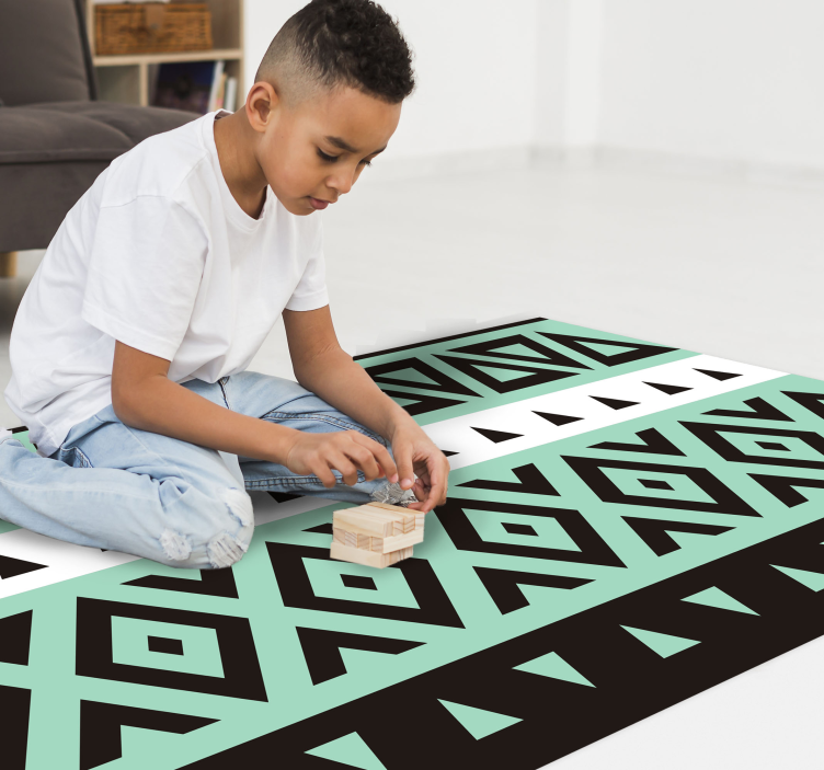 Tapis vinyle jeux chemin de jeu géométrique - TenStickers