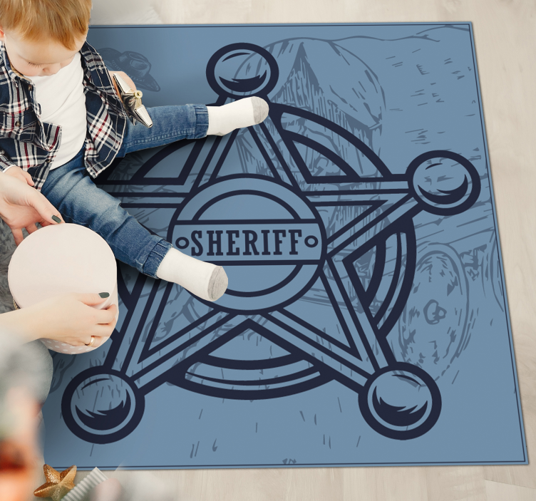 Tapis vinyle jeux emblème de l'insigne du shérif - TenStickers