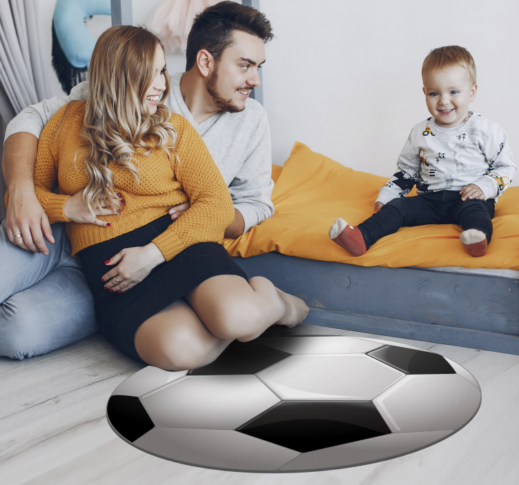 Tapis vinyle jeux illusion de ballon de football - TenStickers