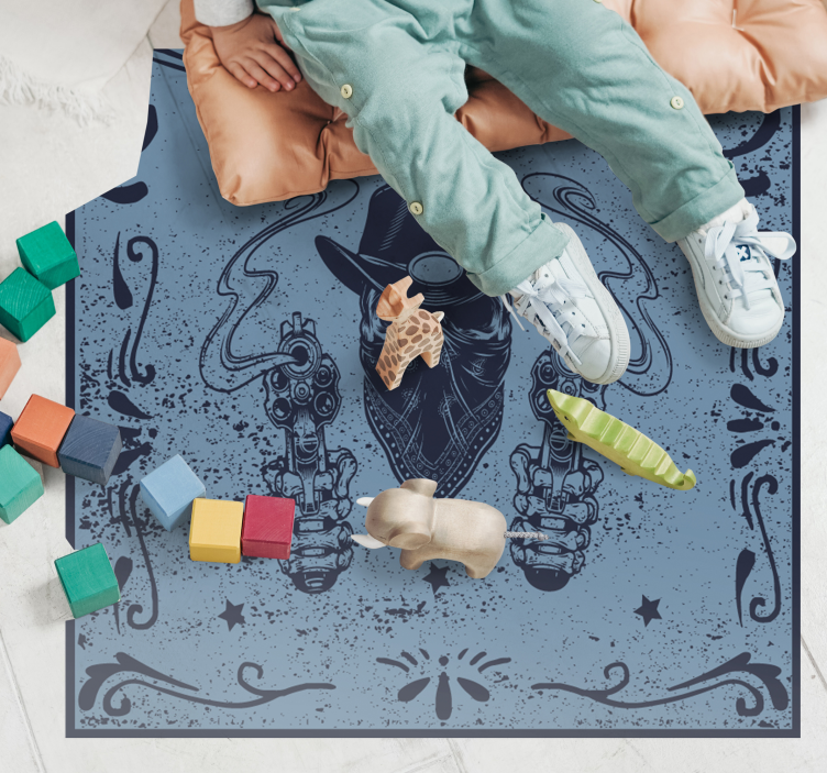 Tapis vinyle jeux images de duel de cowboys - TenStickers