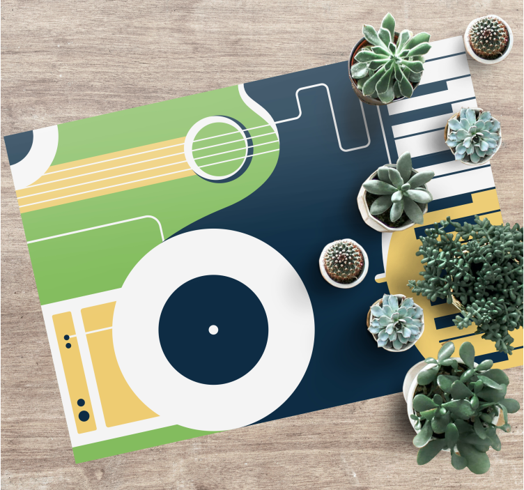 Tapis vinyle rectangulaire motif d'instrument de musique - TenStickers