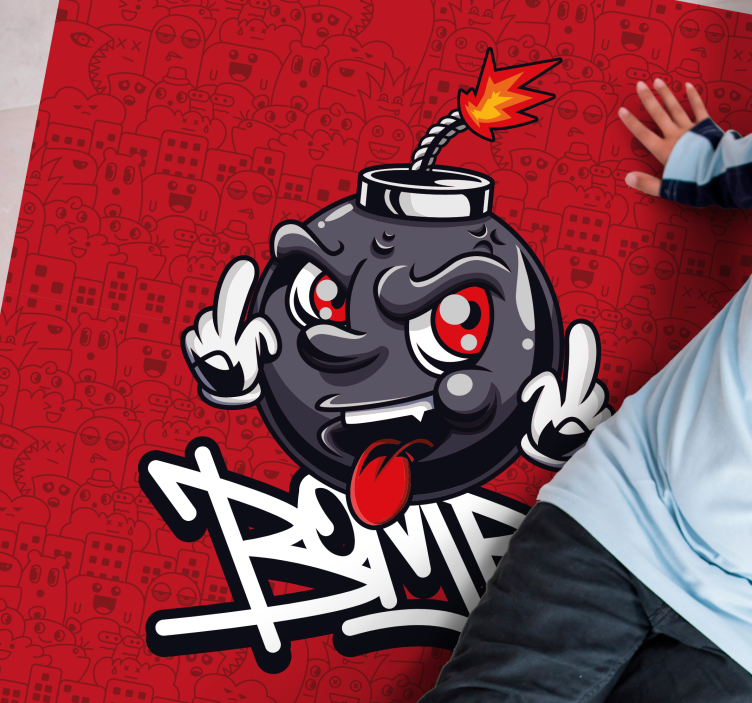 Tapis vinyle ado personnage de bombe de dessin animé - TenStickers