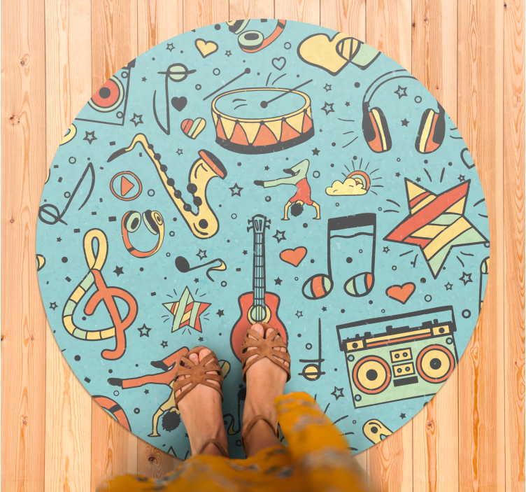 Tapis vinyle autres tapis thème des notes de musique - TenStickers