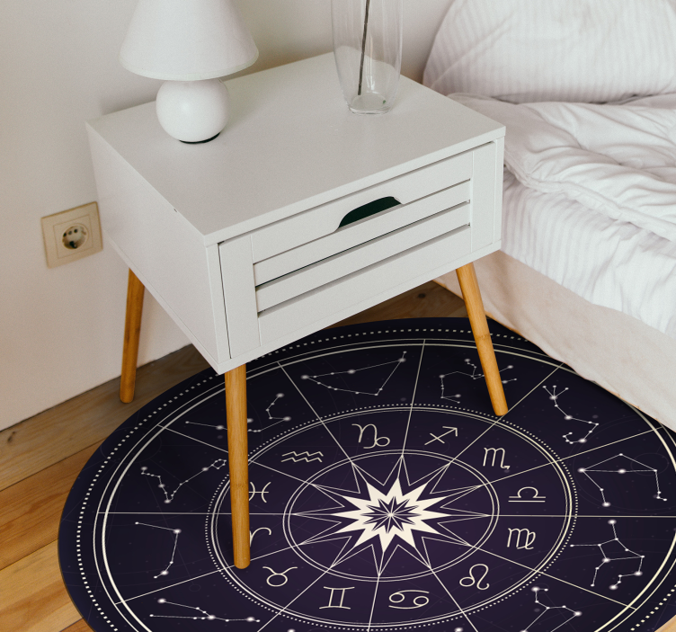 Tapis vinyle rond boussole astrologique - TenStickers