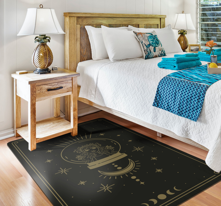 Tapis vinyle mandala cercle céleste - TenStickers