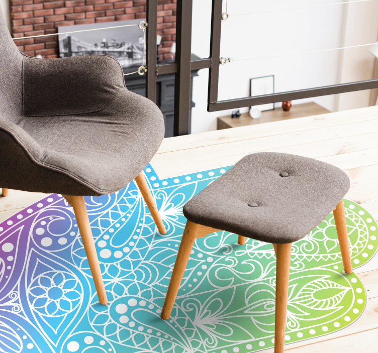 Tapis vinyle mandala dégradé de la main de fatima - TenStickers