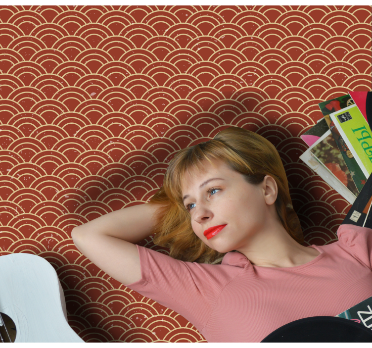 Tapis vinyles géométriques motif d'onde courbe - TenStickers