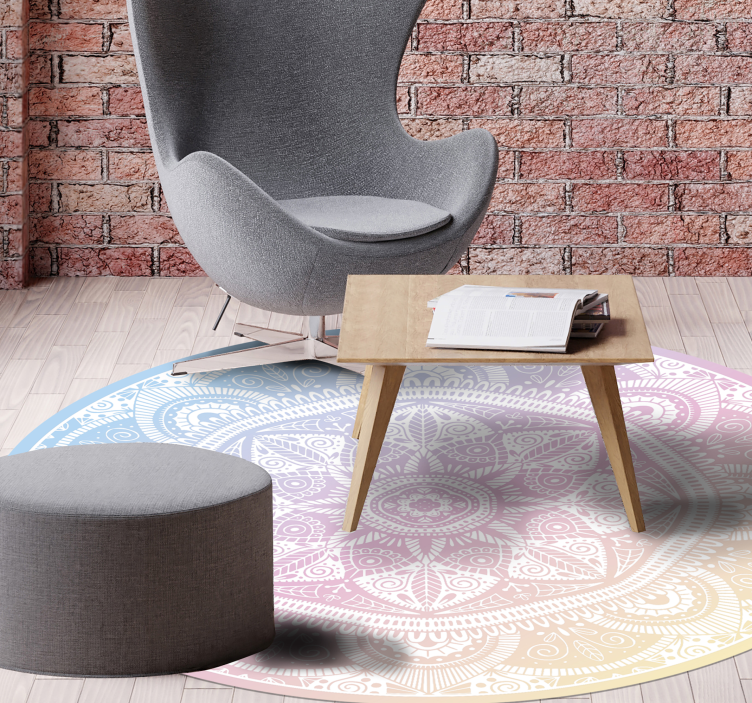 Tapis vinyle mandala motif en dégradé - TenStickers
