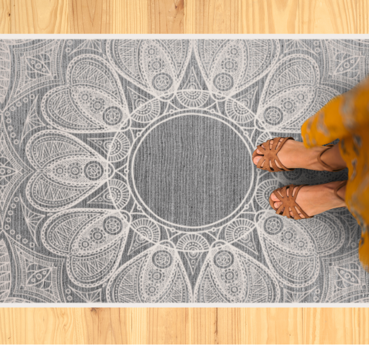 Tapis vinyle mandala motif rond sophistiqué - TenStickers