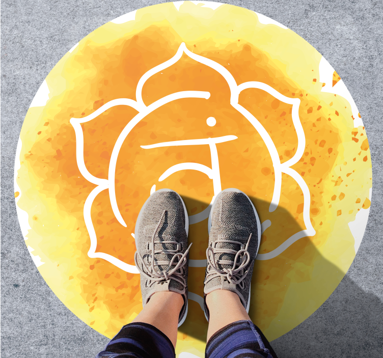 Tapis vinyle mandala symbole du chakra radieux - TenStickers
