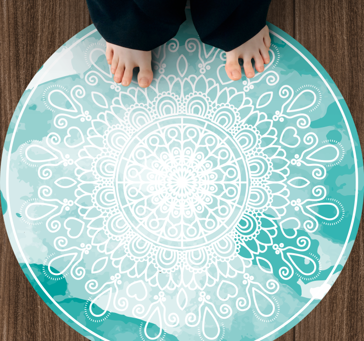 Tapis vinyle mandala tons aquarelles élégants - TenStickers