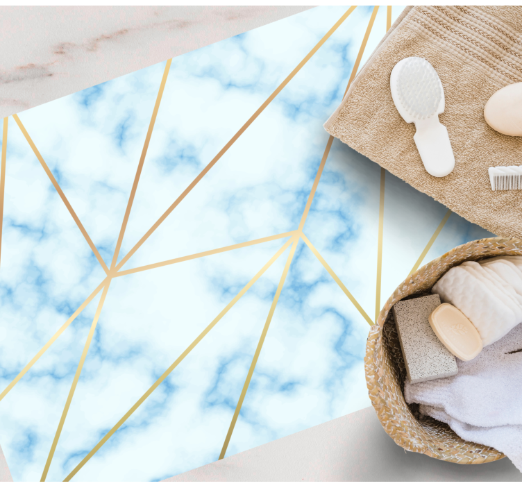 Tapis vinyle marbre motif géométrique élégant - TenStickers