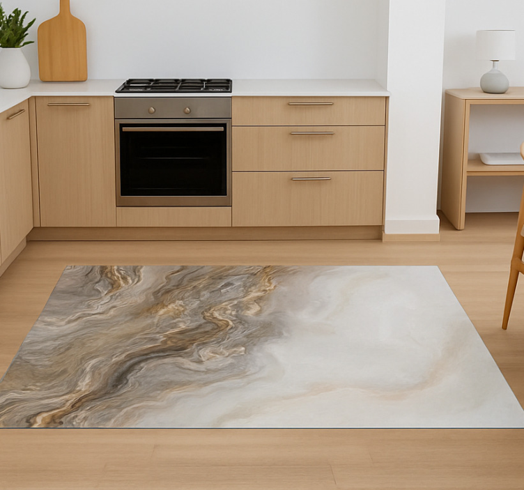 Tapis vinyle marbre effet onyx taupe - TenStickers