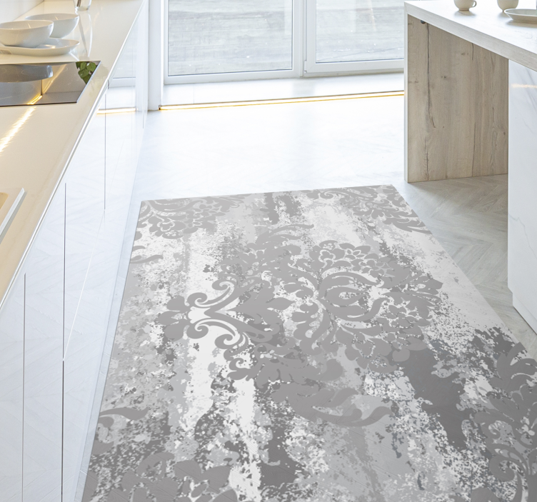 Tapis vinyle marbre tourbillons gris élégants - TenStickers