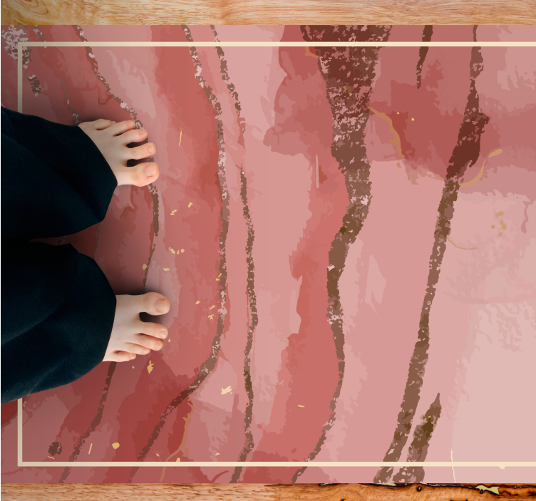 Tapis vinyle marbre tourbillons roses élégants - TenStickers