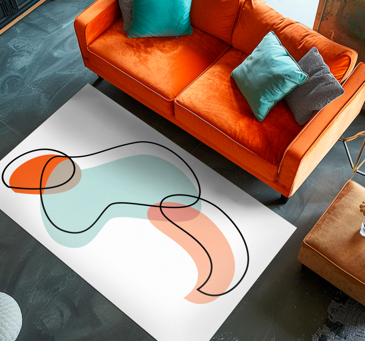 Tapis vinyle minimaliste formes géométriques - TenStickers