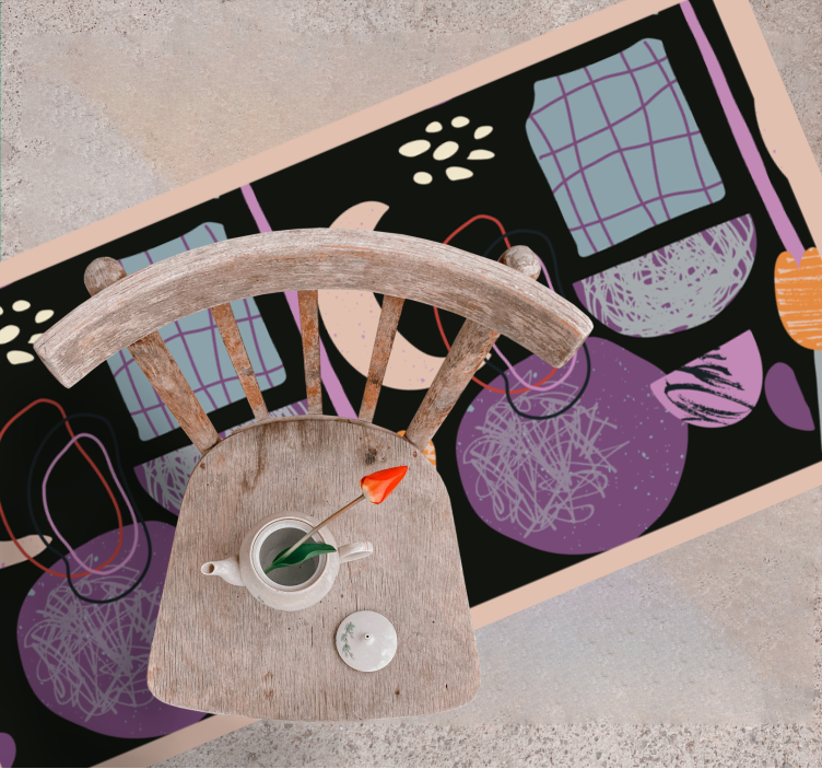 Tapis vinyle design moderne éléments géométriques nocturnes - TenStickers