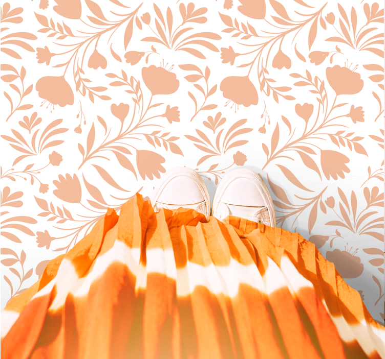 Tapis vinyle motifs floral en silhouette  - TenStickers