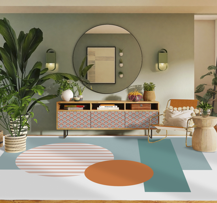 Tapis vinyle motif géométrique et coloré - TenStickers