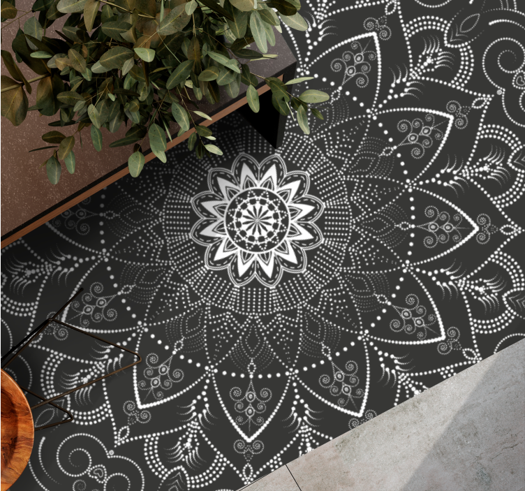 Tapis vinyle mandala symétrie du motif de mandala - TenStickers