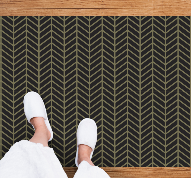 Tapis vinyle motif rayé chevrons - TenStickers
