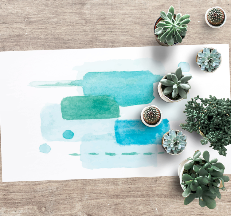 Tapis vinyle salon blocs de couleurs aquatiques - TenStickers
