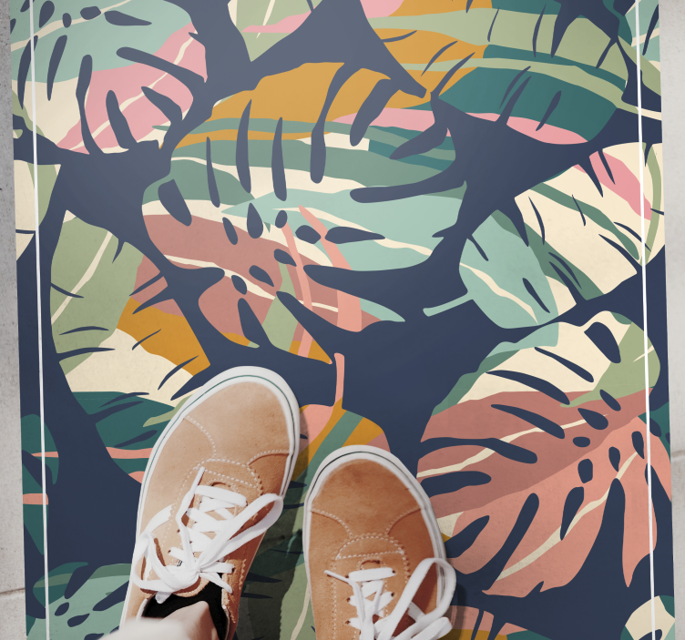 Tapis vinyle nature concept de feuille tropicale - TenStickers