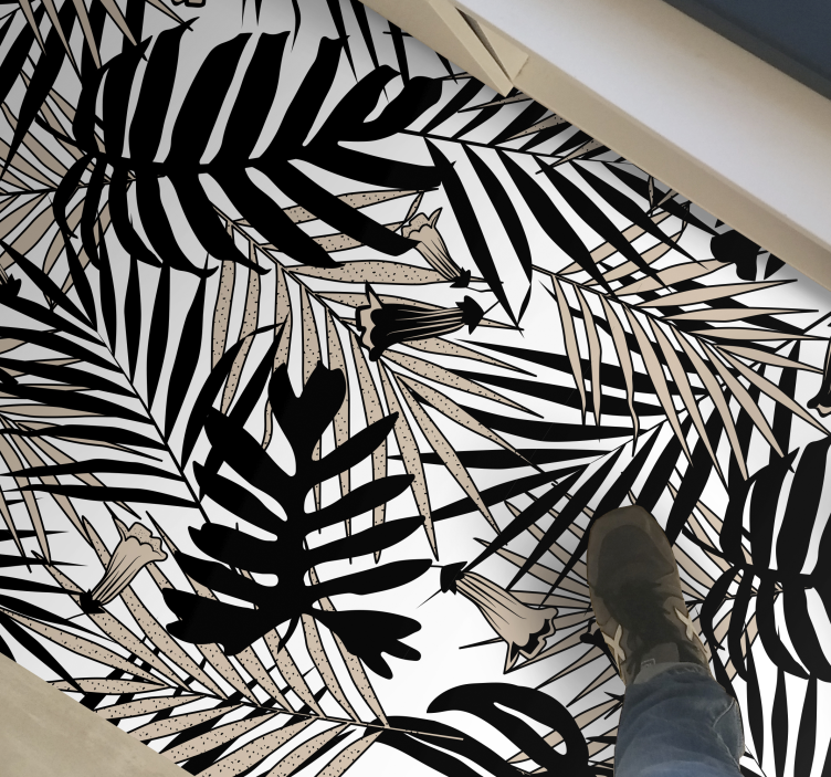 Tapis vinyle nature élément de feuille tropicale - TenStickers