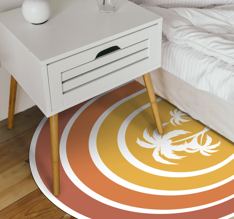 Tapis vinyle nature emblème du coucher de soleil tropical - TenStickers