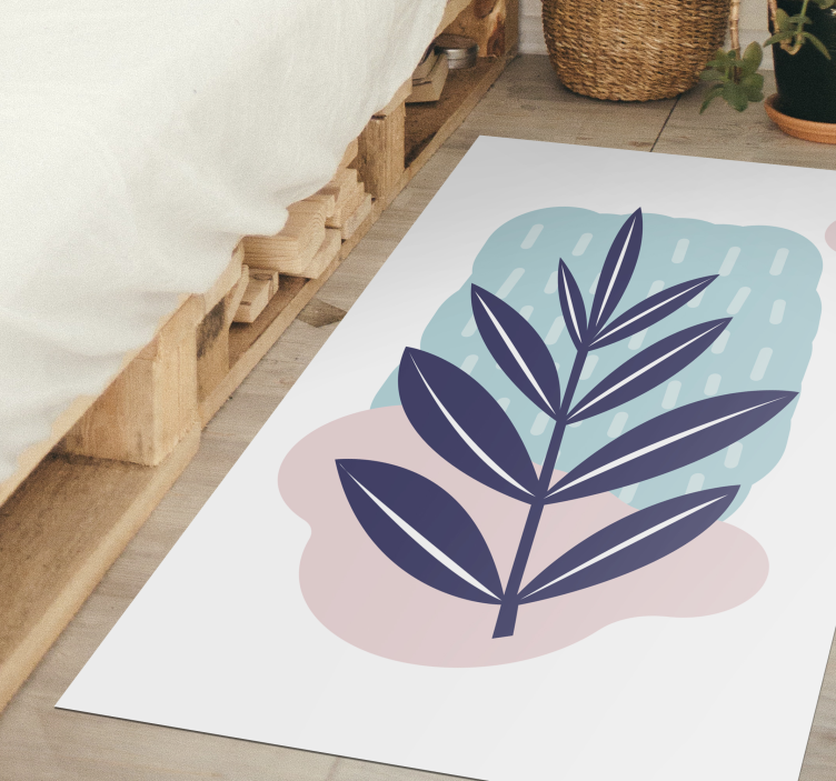 Tapis vinyle nature plante de pluie aquarelle - TenStickers