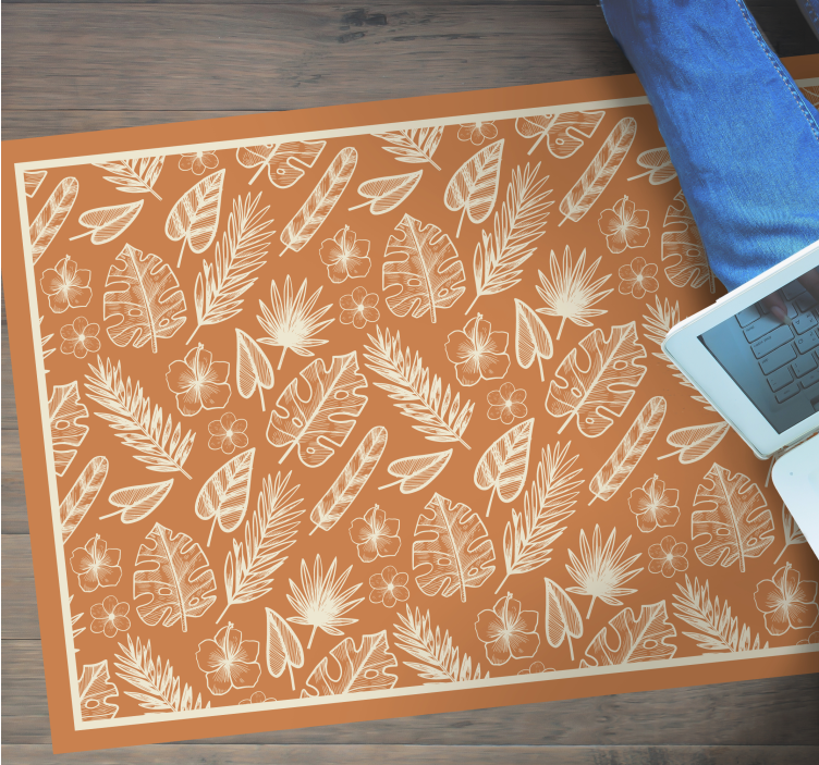 Tapis vinyle fleurs et plantes inspiration tropicale - TenStickers