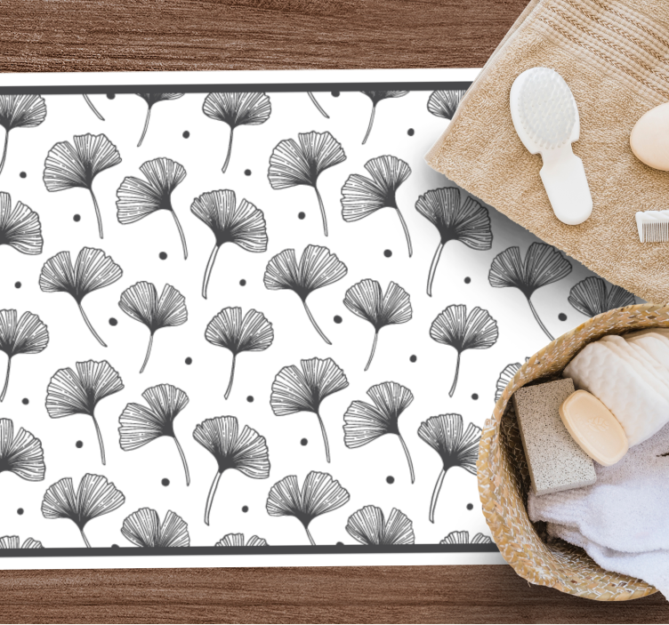 Tapis vinyle nature inspiration feuille de ginkgo - TenStickers