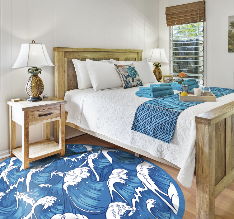 Tapis vinyle nature modèle de vague océanique - TenStickers